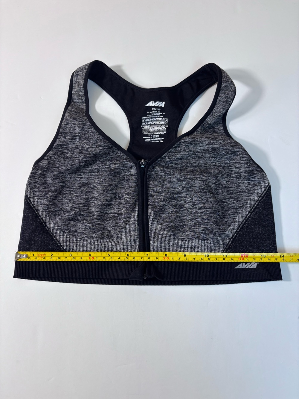 Avia Seamless Front-Zip Sports Bra Racerback Versatile Comfort Activewear Sz XXL - Picture 7 of 9